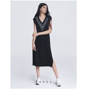 Rag & bone Diana V-Neck Midi knit navy Dress size s